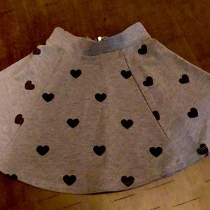 Grey w/Black Hearts Skirt